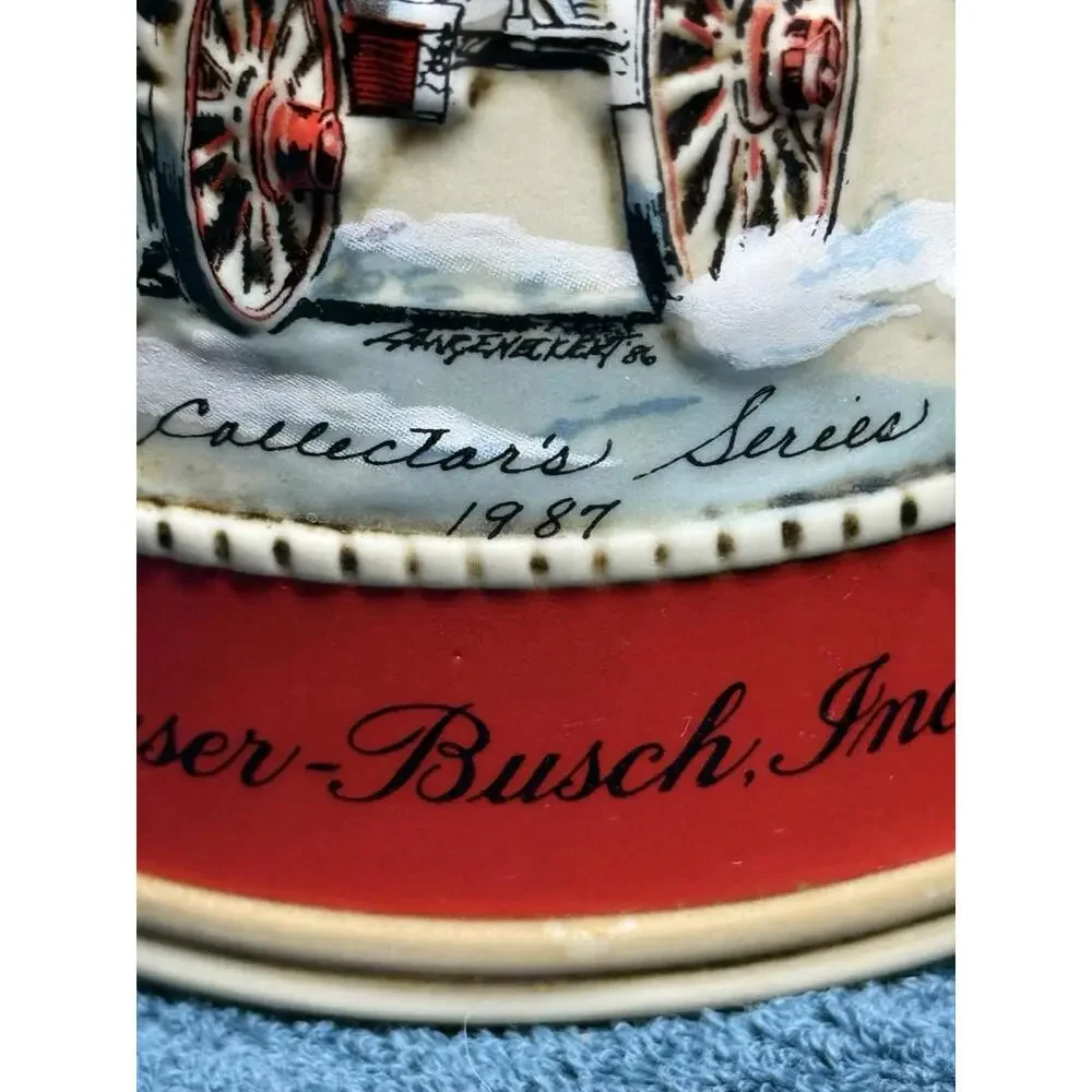 Vintage 1987 Budweiser Holiday Beer Stein Mug Clydesdale Ceramarte 